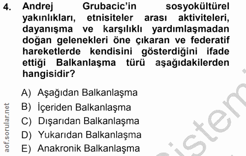 4. soru: Andrej Grubacic'in sosyokültürel yakınlıkları, etnisiteler arası aktiviteleri, dayanışma ve karşılıklı yardımlaşmadan…