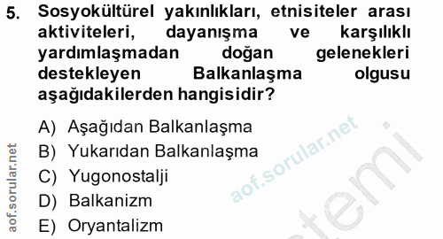 5. soru: Sosyokültürel yakınlıkları, etnisiteler arası aktiviteleri, dayanışma ve karşılıklı yardımlaşmadan doğan gelenekleri…
