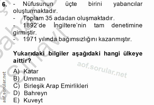 6. soru: - Nüfusunun üçte birini yabancılar oluşturmaktadır. - Toplam 35 adadan oluşmaktadır. 1892'de ingiltere'nin tam deneti…