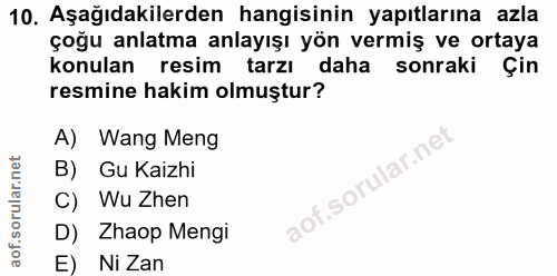 10. soru: Aşağıdakilerden hangisinin yapıtlarına azla çoğu anlatma anlayışı yön vermiş ve ortaya konulan resim tarzı daha sonra…