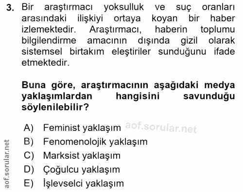 3. soru: Bir araştırmacı yoksulluk ve suç oranları arasındaki ilişkiyi ortaya koyan bir haber izlemektedir. Araştırmacı, haber…