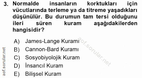 3. soru: Normalde insanların korktukları için vücutlarında terleme ya da titreme yaşadıkları düşünülür. Bu durumun tam tersi o…
