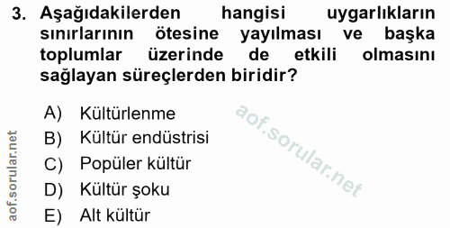 3. soru: Aşağıdakilerden hangisi uygarlıkların sınırlarının ötesine yayılması ve başka toplumlar üzerinde de etkili olmasını s…