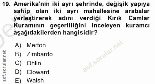 19. soru: Amerika'nın iki ayrı şehrinde, değişik yapıya sahip olan iki ayrı mahallesine arabalar yerleştirerek adını verdiği Kı…