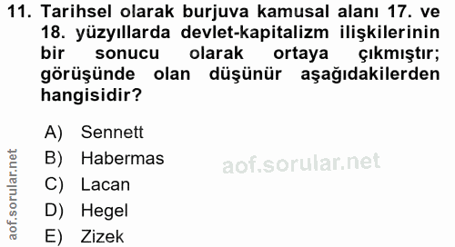 11. soru: Tarihsel olarak burjuva kamusal alanı 17. ve 18. yüzyıllarda devlet-kapitalizm ilişkilerinin bir sonucu olarak ortaya…