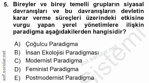 5. soru: Bireyler ve birey temelli grupların siyasal davranışları ve bu davranışların devletin karar verme süreçleri üzerindek…