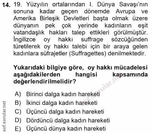 14. soru: 19. Yüzyılın ortalarından I. Dünya Savaşı'nın sonuna kadar geçen dönemde Avrupa ve Amerika Birleşik Devletleri başta…