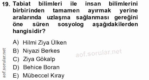 19. soru: Tabiat bilimleri ile insan bilimlerini birbirinden tamamen ayırmak yerine aralarında uzlaşma sağlanması gereğini öne…