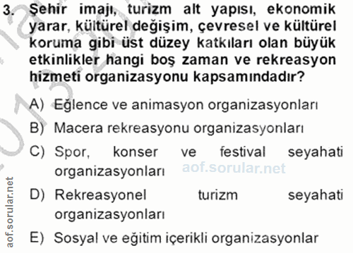 3. soru: Şehir imajı, turizm alt yapısı, ekonomik yarar, kültürel değişim, çevresel ve kültürel koruma gibi üst düzey katkılar…