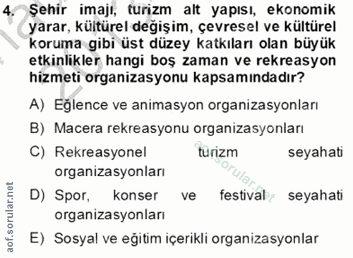 4. soru: Şehir imajı, turizm alt yapısı, ekonomik yarar, kültürel değişim, çevresel ve kültürel koruma gibi üst düzey katkılar…