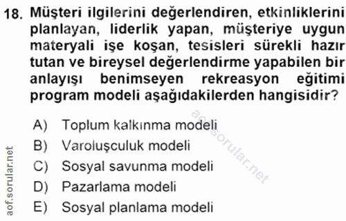 18. soru: Müşteri ilgilerini değerlendiren, etkinliklerini planlayan, liderlik yapan, müşteriye uygun materyali işe koşan, tesi…
