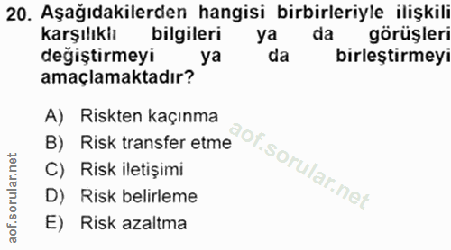 20. soru: Aşağıdakilerden hangisi birbirleriyle ilişkili karşılıklı bilgileri ya da görüşleri değiştirmeyi ya da birleştirmeyi…