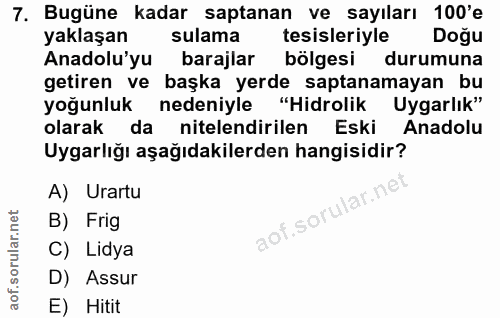 7. soru: Bugüne kadar saptanan ve sayıları 100'e yaklaşan sulama tesisleriyle Doğu Anadolu'yu barajlar bölgesi durumuna getire…
