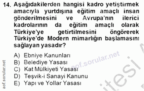 14. soru: Aşağıdakilerden hangisi kadro yetiştirmek amacıyia yurtdışına eğitim amaçlı insan gönderilmesini ve Avrupa'nin ileric…
