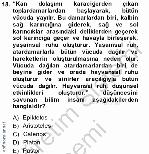 18. soru: "Kan dolaşımı karaciğerden çıkan toplardamarlardan başlayarak, bütün vücuda yayılır. Bu damarlardan biri, kalbin sag…