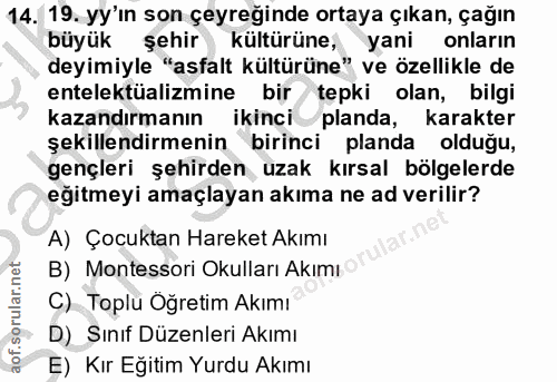 14. soru: 19. yy'ın son çeyreğinde ortaya çıkan, çağın büyük şehir kültürüne, yani onlarin deyimiyle "asfalt kültürüne" ve özel…