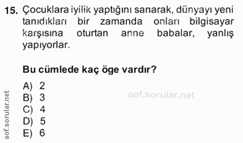 15. soru: Çocuklara iyilik yaptığını sanarak, dünyayı yeni tanıdıkları bir zamanda onları bilgisayar karşısına oturtan anne bab…