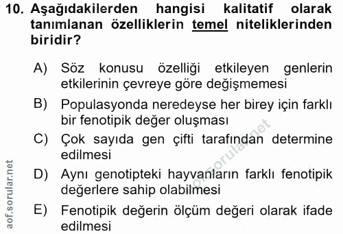 10. soru: Aşağıdakilerden hangisi kalitatif olarak tanımlanan özelliklerin temel niteliklerinden biridir? A) Söz konusu özelliğ…