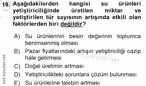 19. soru: Aşağıdakilerden hangisi ürünleri yetiştiriciliğinde üretilen miktar ve yetiştirilen tür sayısının artışında etkili ol…