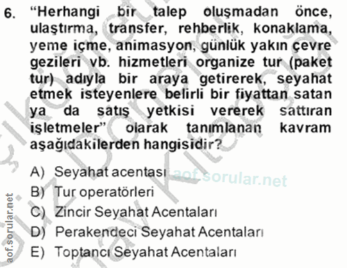6. soru: "Herhangi bir talep oluşmadan önce, ulaştırma, transfer, rehberlik, konaklama, yeme içme, animasyon, günlük yakın çev…