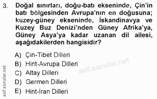 3. soru: Doğal sınırları, doğu-batı ekseninde, Çin'in batı bölgesinden Avrupa'nın en doğusuna; kuzey-güney ekseninde, İskandin…