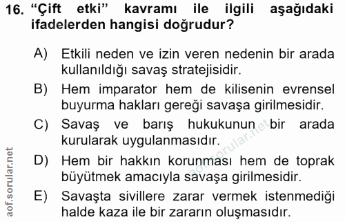 16. soru: "Çift etki" kavramı ile ilgili aşağıdaki ifadelerden hangisi doğrudur? A) Etkili neden ve izin veren nedenin bir arad…