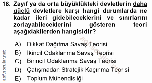 18. soru: Zayıf ya da orta büyüklükteki devletlerin daha güçlü devletlere karşı hangi durumlarda ne kadar ileri gidebilecekleri…