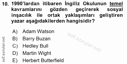 10. soru: 1990'lardan itibaren İngiliz Okulunun temel kavramlarını gözden geçirerek sosyal inşacılık ile ortak yaklaşımları gel…