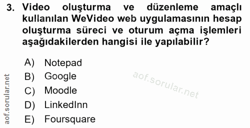 3. soru: Video oluşturma ve düzenleme amaçlı kullanılan WeVideo web uygulamasının hesap oluşturma süreci ve oturum açma işleml…