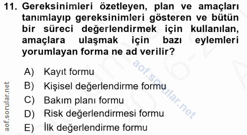 11. soru: Gereksinimleri özetleyen, plan ve amaçları tanımlayıp gereksinimleri gösteren ve bütün bir süreci değerlendirmek için…