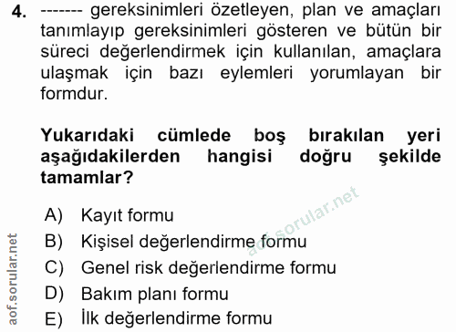 4. soru: ----- gereksinimleri özetleyen, plan ve amaçları tanımlayıp gereksinimleri gösteren ve bütün bir süreci değerlendirme…