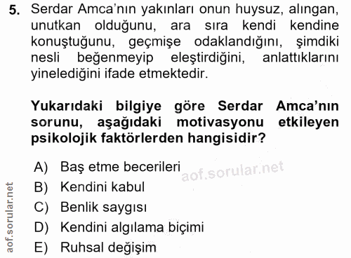 5. soru: Serdar Amca'nın yakınları onun huysuz, alıngan, unutkan olduğunu, ara sıra kendi kendine konuştuğunu, geçmişe odaklan…