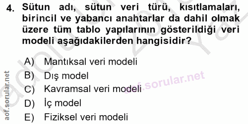 4. soru: Sütun adı, sütun veri türü, kısıtlamaları, birincil ve yabancı anahtarlar da dahil olmak üzere tüm tablo yapılarının…