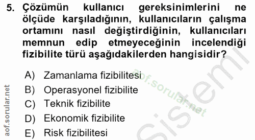 5. soru: Çözümün kullanıcı gereksinimlerini ne ölçüde karşıladığının, kullanıcıların çalışma ortamını nasıl değiştirdiğinin, k…