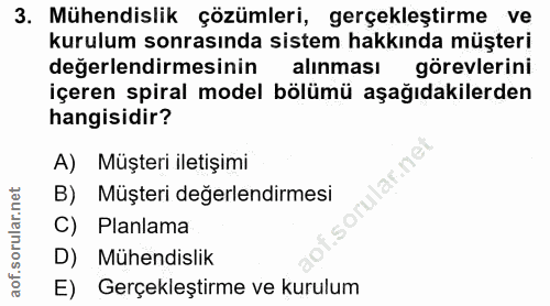 3. soru: Mühendislik çözümleri, gerçekleştirme ve kurulum sonrasında sistem hakkında müşteri değerlendirmesinin alınması görev…