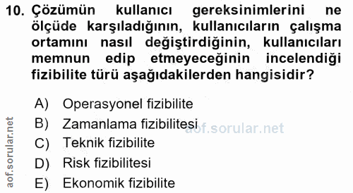 10. soru: Çözümün kullanıcı gereksinimlerini ne ölçüde karşıladığının, kullanıcıların çalışma ortamını nasıl değiştirdiğinin, k…